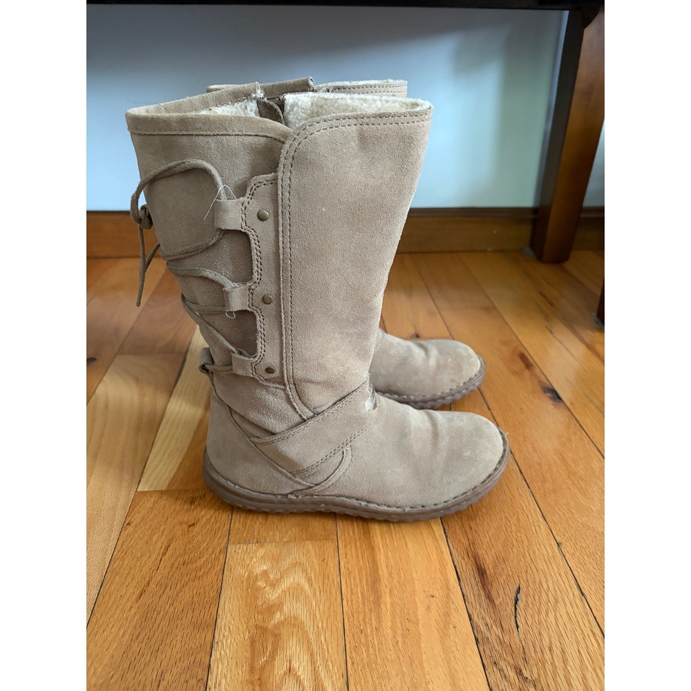 Harley Davidson Suede Boots Size 6 Beige Shearling